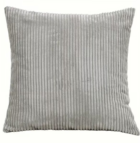 Elegantný obal na dekoratívny vankúš z kordového zamatu, 45 x 45 cm – sivý