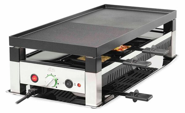 Elektrický stolní raclette gril pro 8 osob, Solis 5 in 1, 791 / černá / stříbrná