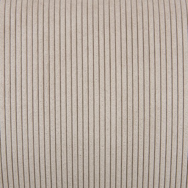 Posteľ sivobéžová menčestrové čalúnenie 180 x 200 cm lamelový rošt hrubé čalúnené čelo postele moderný štýl spálňa