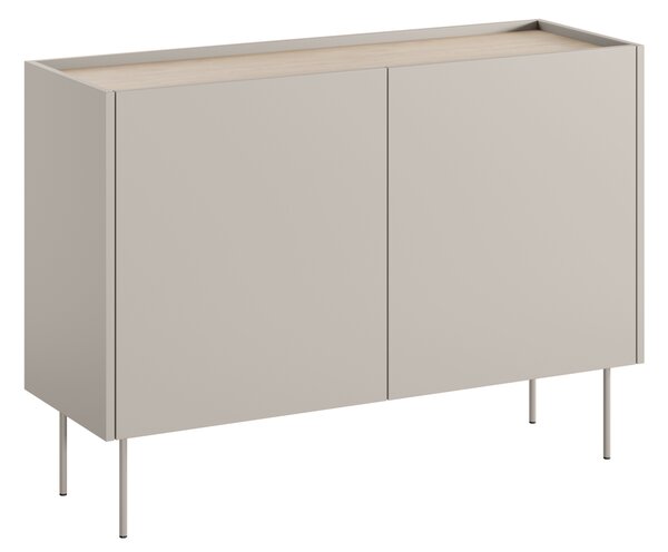 Dvojdverová komoda Desin 120 cm - kasmír / dub nagano