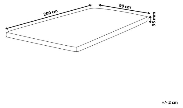 Vrchný matrac biela PU pena polyesterový poťah 90 x 200 cm topper podložka na posteľ spálňa