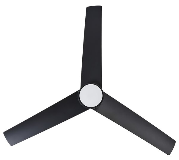 Stropný ventilátor so svetlom čierny syntetický materiál diaľkové ovládanie 5 rýchlostí 3 teploty svetla tradičná obývačka spálňa