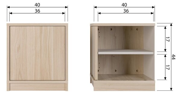 Modulárna skrinka v dekore duba v prírodnej farbe 40x44 cm Modulair – vtwonen