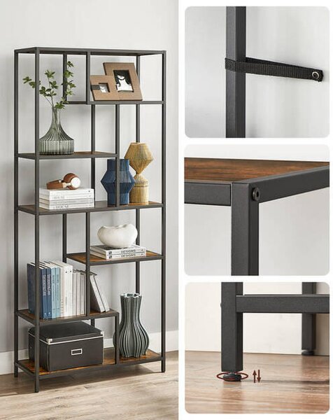 REGÁL, hnedá, čierna, 80/180/30 cm Boxxx - Online Only drobný nábytok, Online Only