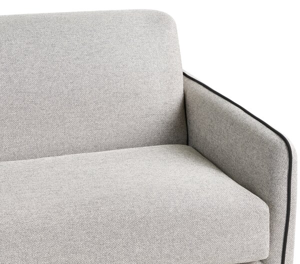 Rozkladacia pohovka sivá látkové čalúnenie 2-miestna na spanie plastové nohy moderný minimalistický štýl obývacia izba