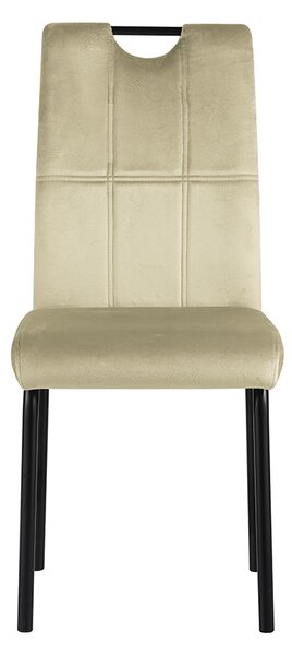 KONDELA Jedálenská stolička, béžová Velvet látka/kov, JONKA