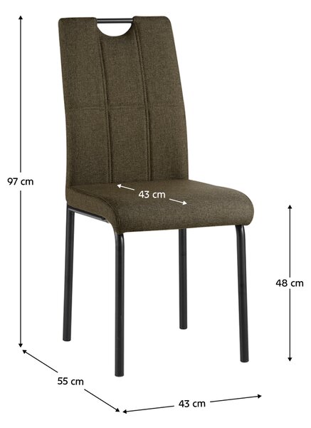 KONDELA Jedálenská stolička, hnedá/kov, JONKA