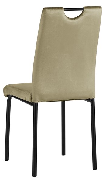 KONDELA Jedálenská stolička, béžová Velvet látka/kov, JONKA