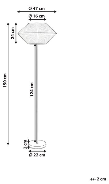 Stojaca lampa biela látkové tienidlo čierny železný podstavec 150 cm moderné svietidlo obývacia izba spálňa