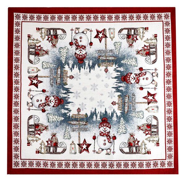 Vianočný ženilkový obrus Severný pól 90x90 cm Chenille IT037 Farba Viacfarebná Rozmery 90x90 cm