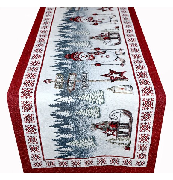 Vianočný gobelínový behúň na stôl Severný pól Chenille IT037 Farba Viacfarebná Rozmery 40x130 cm