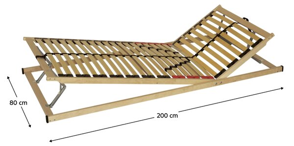 KONDELA Polohovateľný lamelový rošt, 80x200, DOUBLE EXPERT T5