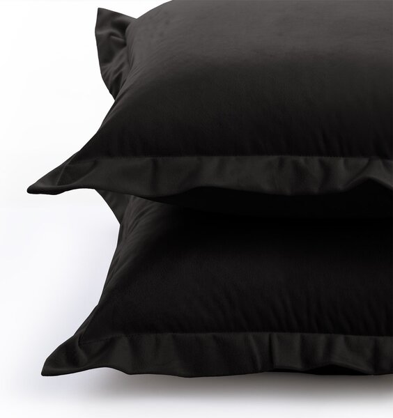 Obliečky na vankúše AmeliaHome Velvet Side Si čierne, veľkosť 50x70