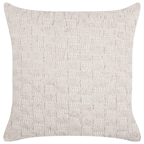 Dekoratívny vankúš béžová tkanina 45 x 45 cm jednofarebný bez vzoru pletený textil doplnky