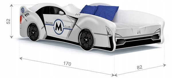 MAXMAX Detská posteľ auto LEWIS 160x80 cm - modrá (23)