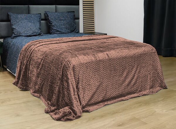 Dekorstudio Luxusná sada Fuero tmavobéžová - Deka 150x200cm + 2 obliečky na vankúše