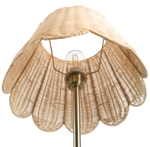 Stojaca lampa prírodné ručne vyrobené tienidlo kovový podstavec boho rustikálny štýl