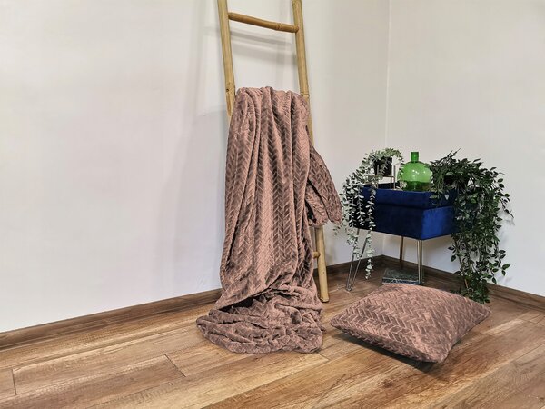 Dekorstudio Luxusná sada Fuero tmavobéžová - Deka 150x200cm + 2 obliečky na vankúše