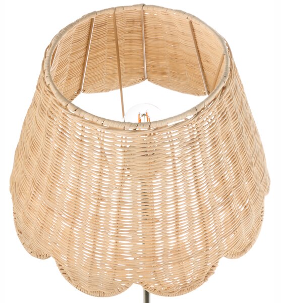 Stojaca lampa prírodné ručne vyrobené tienidlo kovový podstavec boho rustikálny štýl