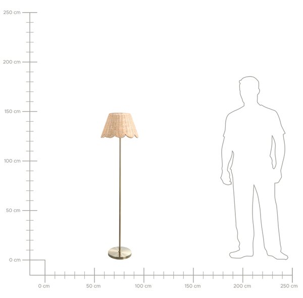 Stojaca lampa prírodné ručne vyrobené tienidlo kovový podstavec boho rustikálny štýl