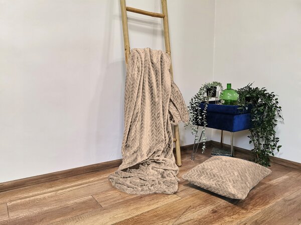 Dekorstudio Luxusná sada Fuero béžová - Deka 150x200cm + 2 obliečky na vankúše