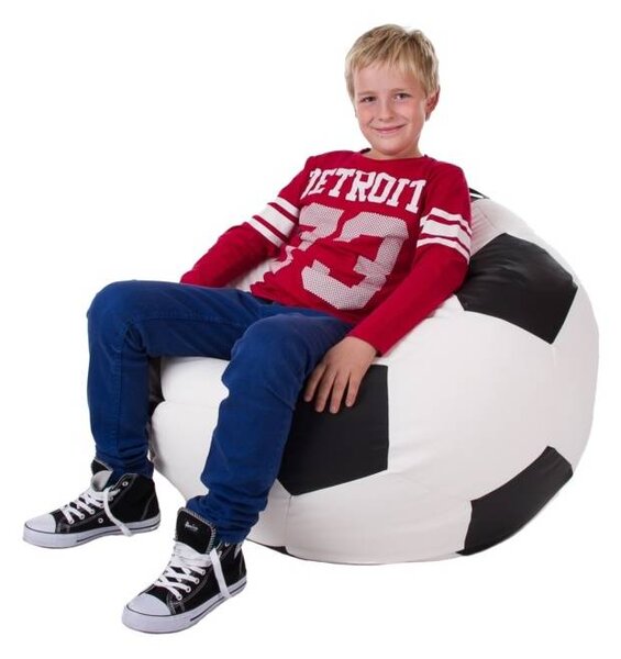 NovýNábytok.sk Sedací vak Futbal XXL (biela + čierna). Akcia -15%. Vlastná spoľahlivá doprava až k Vám domov. 1054529