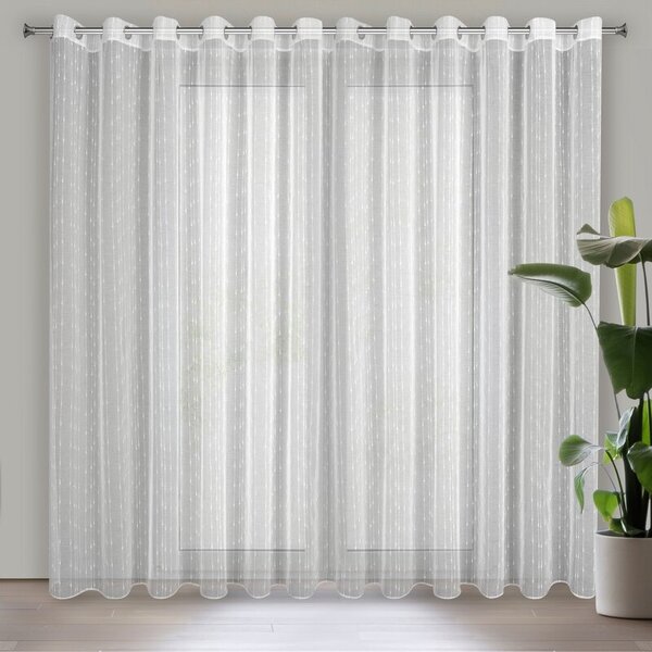 Dekorstudio Záclona BECKY z etamínu s pásikmi 350x250cm - biela