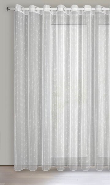 Dekorstudio Záclona BECKY z etamínu s pásikmi 350x250cm - biela