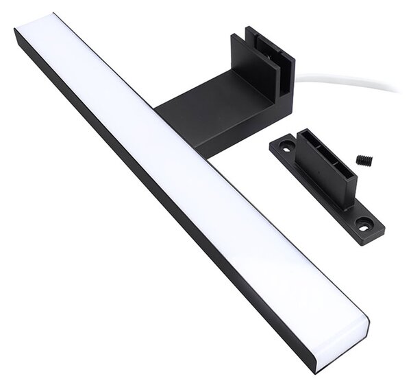 Mereo, Mereo Led kúpeľňové osvetlenie nad zrkadlo, čierna, 40 cm, 7 W, 455 lm, 4000 K, IP44, 230 V, MER-CN700B40