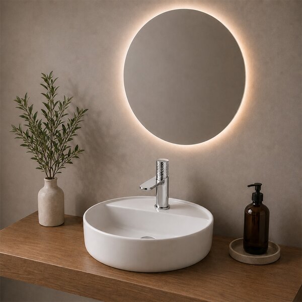 Mereo, Mereo Umývadlo na dosku bez prepadu, Lota, 450x450x110 mm, okrúhle, keramické, MER-UC454511C
