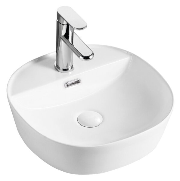 Mereo, Mereo Umývadlo na dosku s prepadom, Lota, 400x400x150 mm, štvorcové, keramické, MER-UC404015S