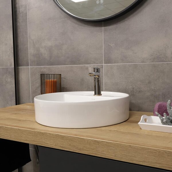 Mereo, Mereo Umývadlo na dosku bez prepadu, Lota, 450x450x110 mm, okrúhle, keramické, MER-UC454511C