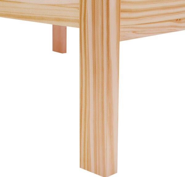 Drevená posteľ svetlohnedá drevo 180 x 200 cm rám postele s lamelovým čelom a roštom minimalistický dizajn