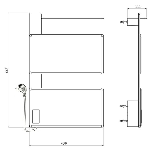 Mereo, Mereo Elektrický sušiak uterákov, 2 moduly, biely, MER-MT81W