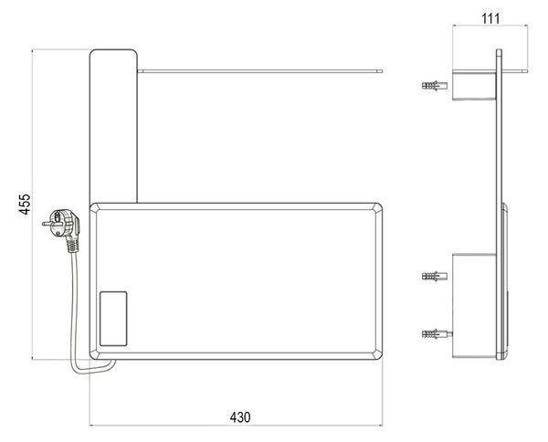 Mereo, Mereo Elektrický sušiak uterákov, 1 modul, biely, MER-MT80W