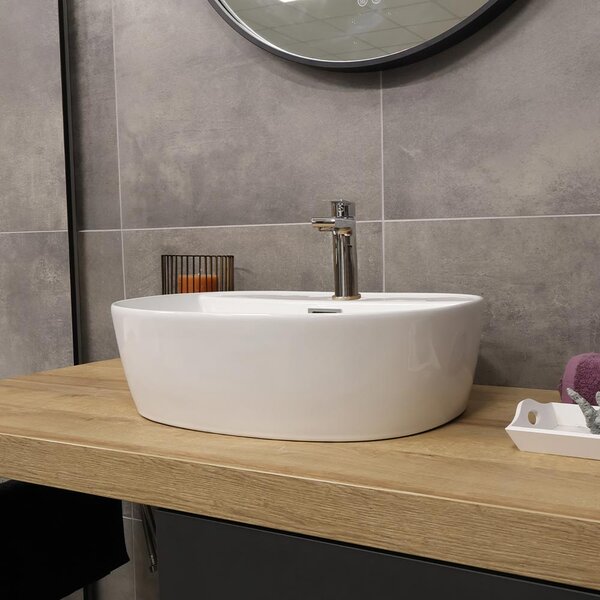 Mereo, Mereo Umývadlo na dosku s prepadom, Lota, 500x380x150 mm, oválne, keramické, MER-UC503815