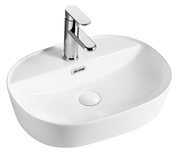 Mereo, Mereo Umývadlo na dosku s prepadom, Lota, 500x380x150 mm, oválne, keramické, MER-UC503815