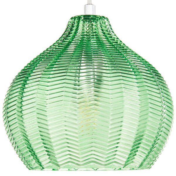 Závesná lampa zelená sklenené tienidlo retro štýl závesné osvetlenie obývacia izba jedáleň