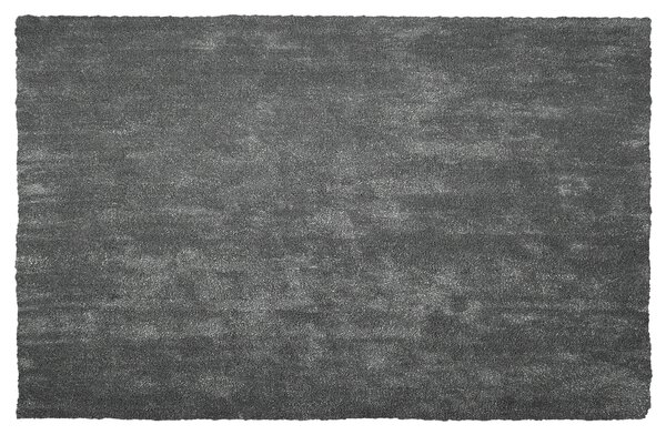Koberec tmavosivý 200 x 300 cm moderný všívaný strojom obdĺžnikový huňatý s vysokým vlasom