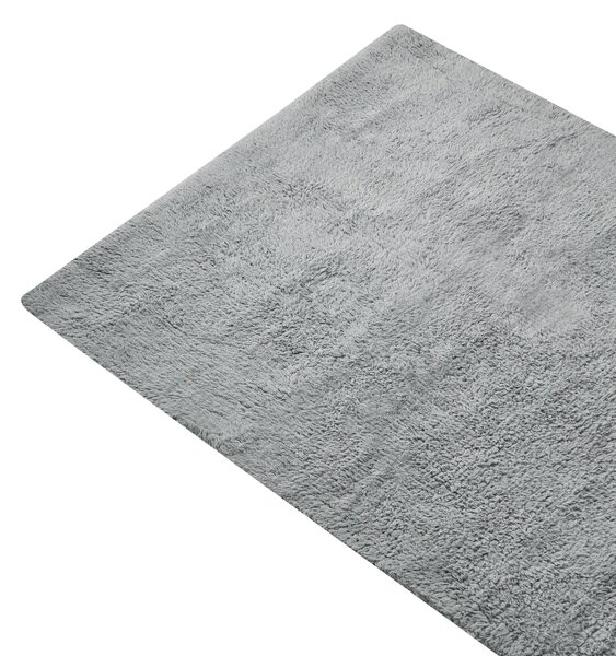 Kúpeľňová predložka sivá bavlnená obdĺžnikový tvar 60 x 90 cm mäkký koberec do kúpeľne moderný dizajn
