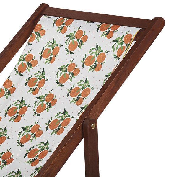 Sada 2 náhradných poťahov na záhradné ležadlo polyester 113 x 44 cm so vzorom pomarančov