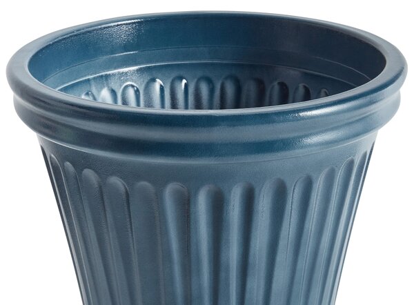 Kvetináč modrý kamenná zmes polyresin ⌀ 43 cm glazúrovaný vonkajší izbový okrúhly črepník