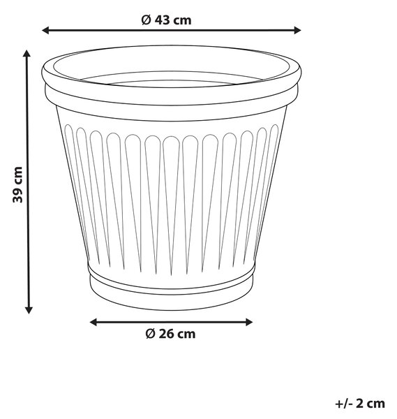 Kvetináč modrý kamenná zmes polyresin ⌀ 43 cm glazúrovaný vonkajší izbový okrúhly črepník