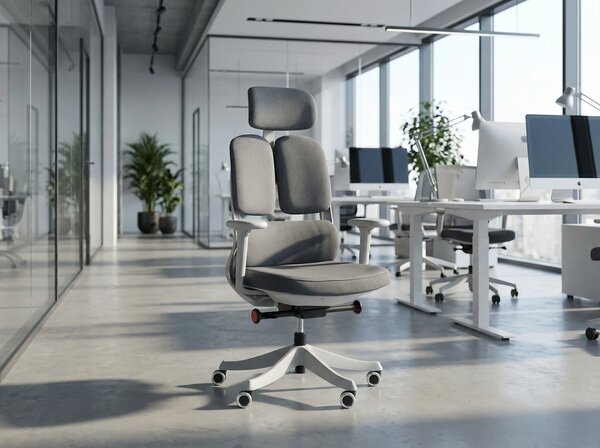 Kancelárska stolička ERGONOMY, sivá