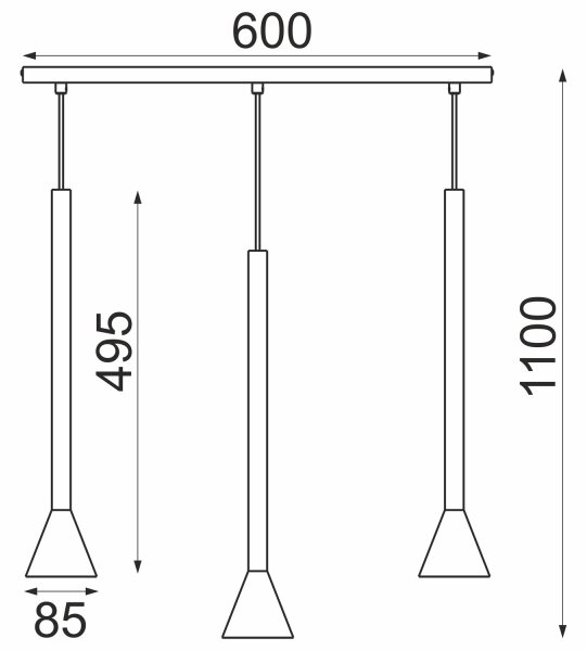 Luster na lanku MAZZO 3xGU10/8W/230V béžový