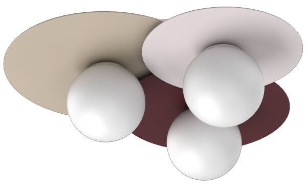 Stropné svietidlo FLAT 3xE27/15W/230V 55x60 cm béžové/krémové/bordové