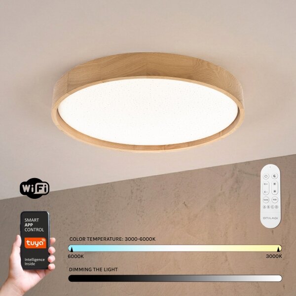 Brilagi -LED Stmievateľné stropné svietidlo MANAROLA SMART STARS LED/36W/230V pr. 51 cm+DO