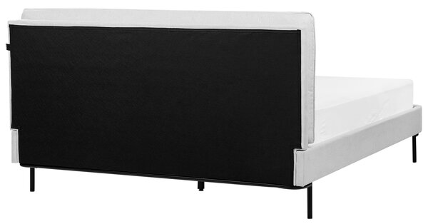 Posteľ sivá polyesterová tkanina čalúnený rám 160 x 200 cm moderný dizajn spálňa