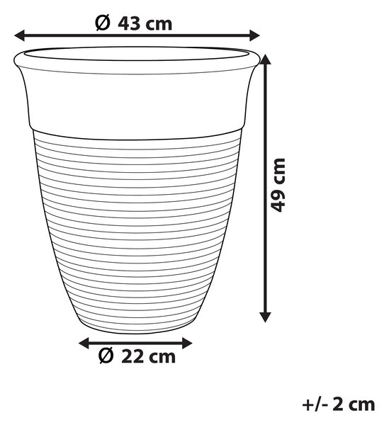Kvetináč sivý z kamennej zmesi a polyresinu okrúhly ⌀ 43 cm izbový vonkajší črepník
