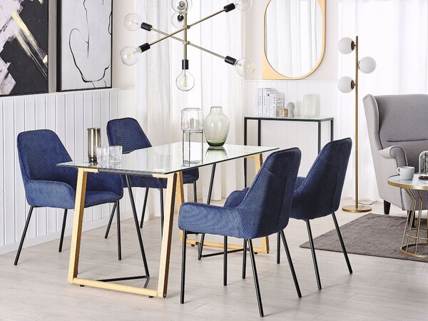 Jedálenský stôl priehľadný čierna svetlé drevo bezpečnostné sklo kov 140 x 80 cm obdĺžnikový tvar pre 6 osôb moderný štýl kuchyňa jedáleň